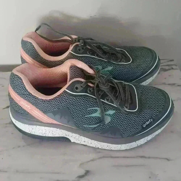 Gravity Defyer Women's Gray Salmon Mighty Walk Orthopedic Walking Sneaker 8.5 - Picture 4 of 14